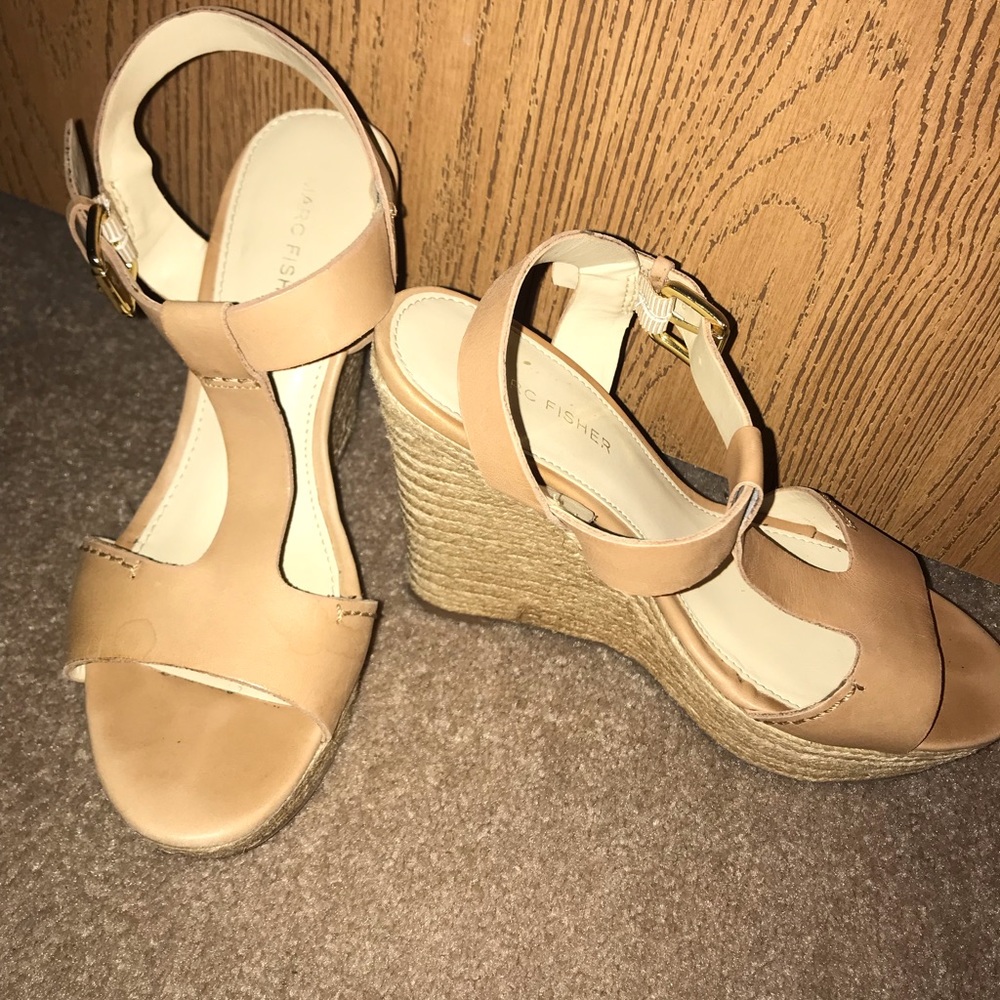 Marc Fisher Tan Wedges